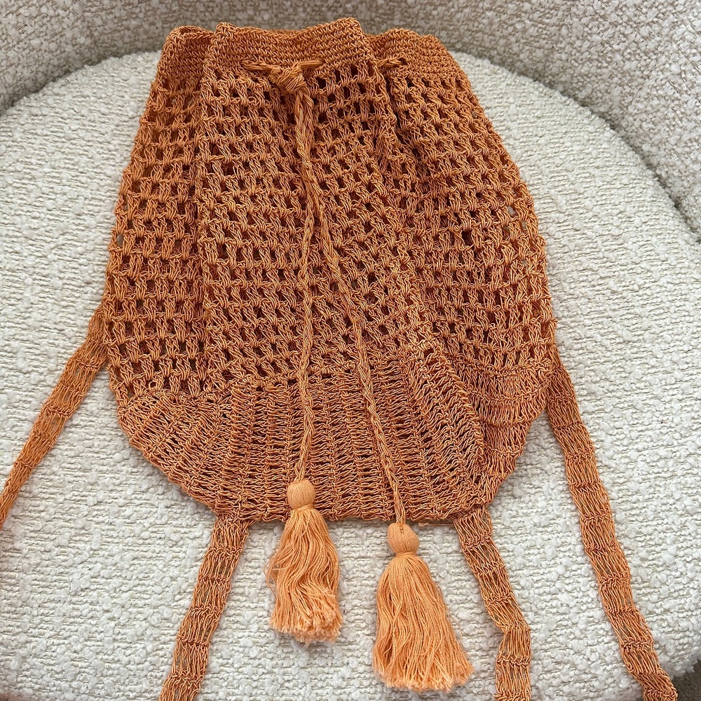 UO Little Orange Crochet Backpack